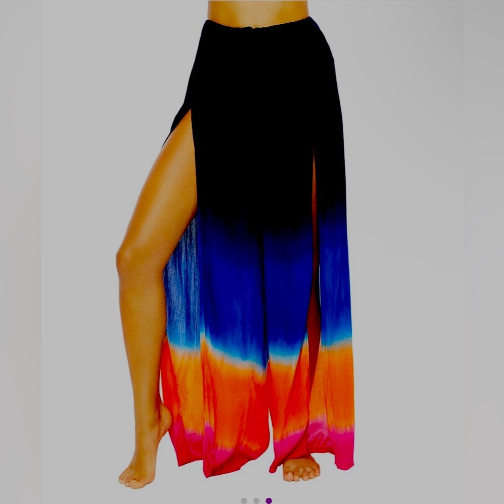 Ralph Lauren Black and Multicolor Swim Coverup pants